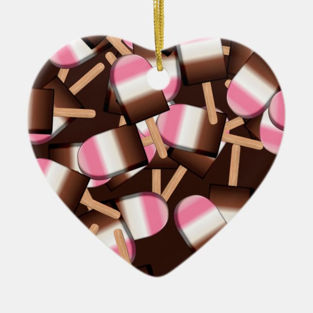 Neapolitan Ice Cream Bars 2-HEART ORNAMENT (Front)