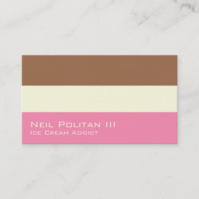 Neapolitan Ice Cream Business Card (Front)