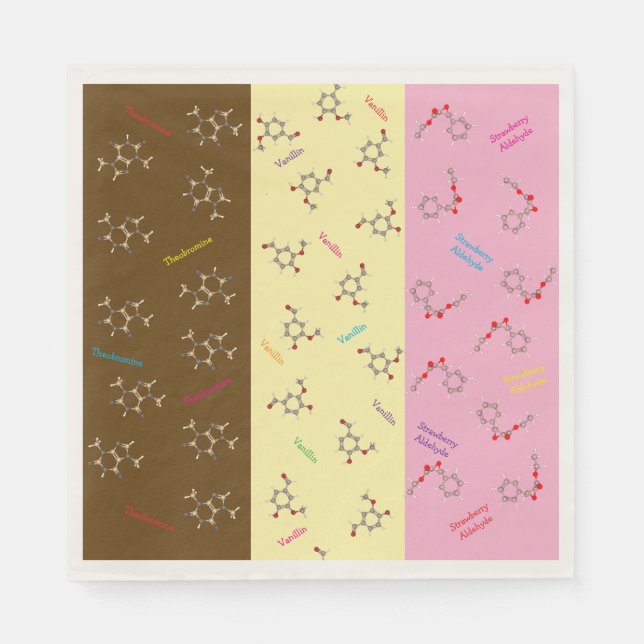 Neapolitan Ice Cream Chemistry Party Napkins (Front)