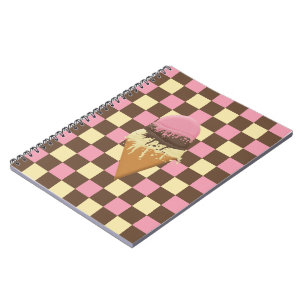 Neapolitan Ice Cream Chequered Pattern Notebooks