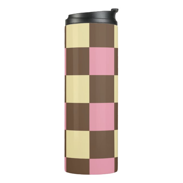 Neapolitan Ice Cream Colours chequered pattern Thermal Tumbler (Rotated Left)