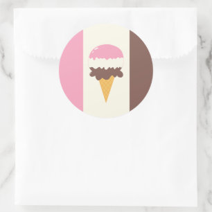Neapolitan Ice Cream Cone Classic Round Sticker