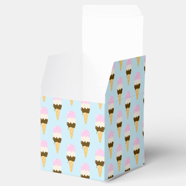 Neapolitan Ice Cream Cone Pattern Favor Box (Opened)
