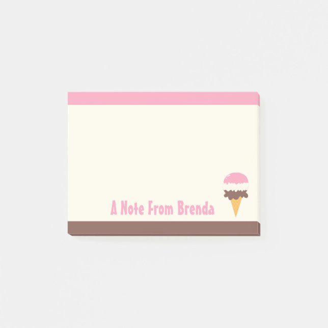 Neapolitan Ice Cream Cone Post-it Notes (Front)