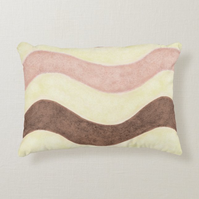 Neapolitan Ice Cream Patterned Decorative Pillow (Front)