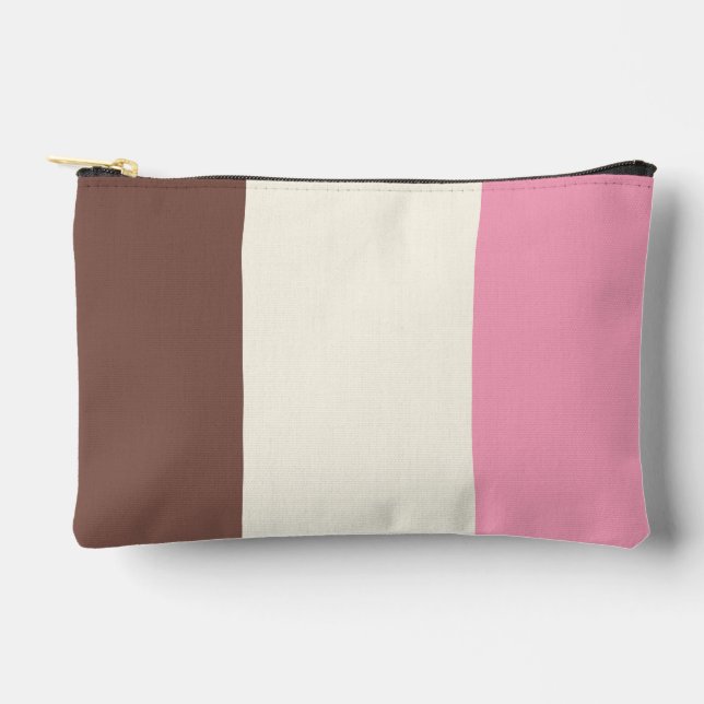 Neapolitan Ice Cream Vertical Stripe Pattern Accessory Pouch (Front)