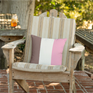 Neapolitan Ice Cream Vertical Stripe Pattern Outdoor Pillow