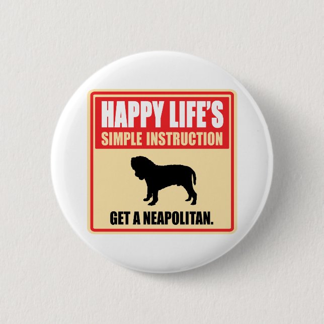 Neapolitan Mastiff 2 Inch Round Button (Front)