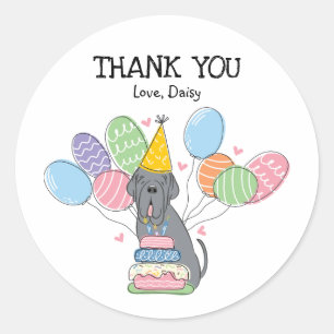 Neapolitan Mastiff Birthday Favour Tags Sticker