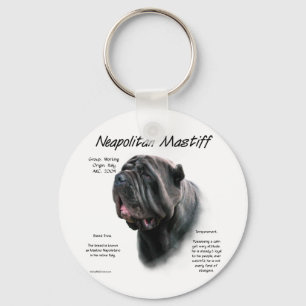 Neapolitan Mastiff (blk) History Design Keychain
