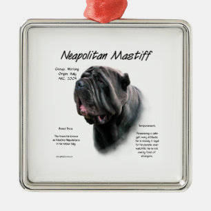Neapolitan Mastiff (blk) History Design Metal Ornament