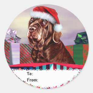 Neapolitan Mastiff Christmas Mahogany Gift Tags