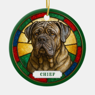 Neapolitan Mastiff Dog Ceramic Circle Ornament