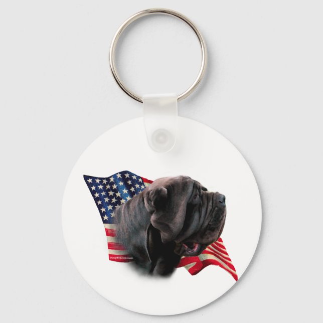 Neapolitan Mastiff Flag Keychain (Front)