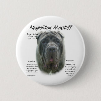 Neapolitan Mastiff (grey) History Design 2 Inch Round Button