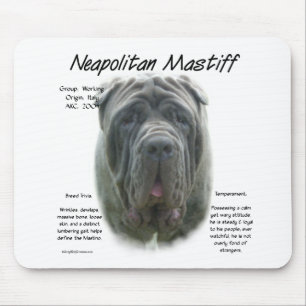 Neapolitan Mastiff (grey) History Design Mouse Pad