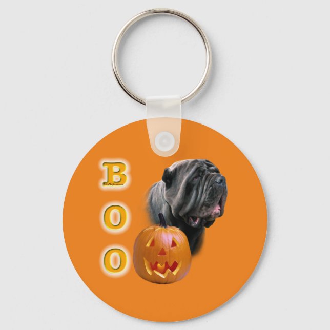 Neapolitan Mastiff Halloween BOO Keychain (Front)