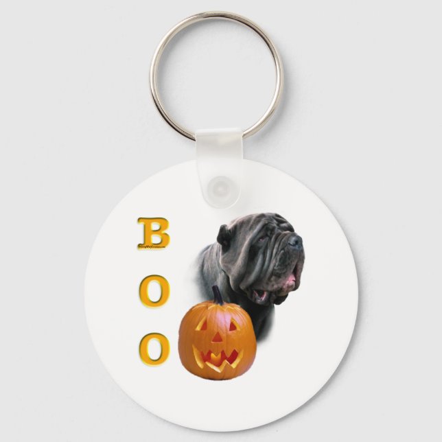 Neapolitan Mastiff Halloween BOO Keychain (Front)