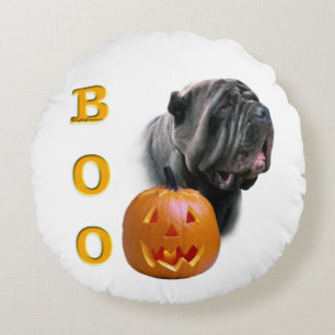Neapolitan Mastiff Halloween BOO Round Pillow