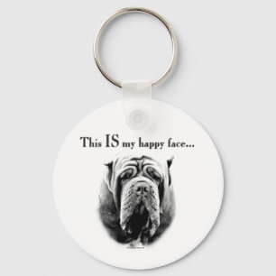 Neapolitan Mastiff Happy Face Keychain