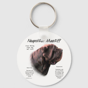 Neapolitan Mastiff (mahogany) History Design Keychain