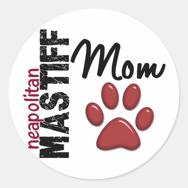 Neapolitan Mastiff Mom 2 Classic Round Sticker (Front)