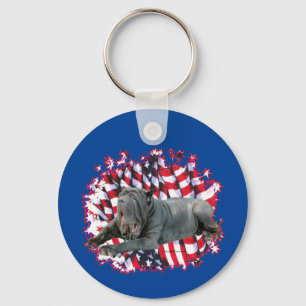 Neapolitan Mastiff Patriot Keychain