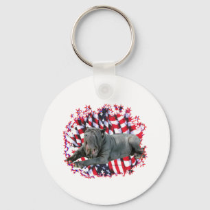 Neapolitan Mastiff Patriot Keychain
