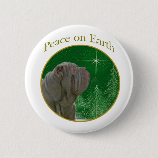 Neapolitan Mastiff Peace 2 Inch Round Button (Front)