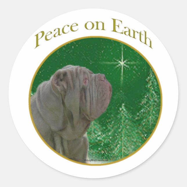 Neapolitan Mastiff Peace Classic Round Sticker (Front)