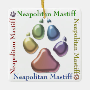 Neapolitan Mastiff Square Ceramic Ornament