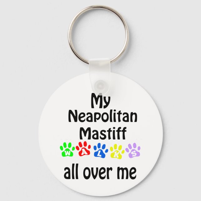 Neapolitan Mastiff Walks Design Keychain (Front)