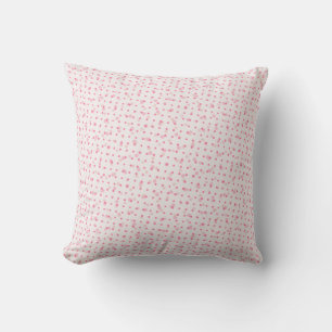 Neapolitan Mini Dots-2-Pink-White-Sq Throw Pillow