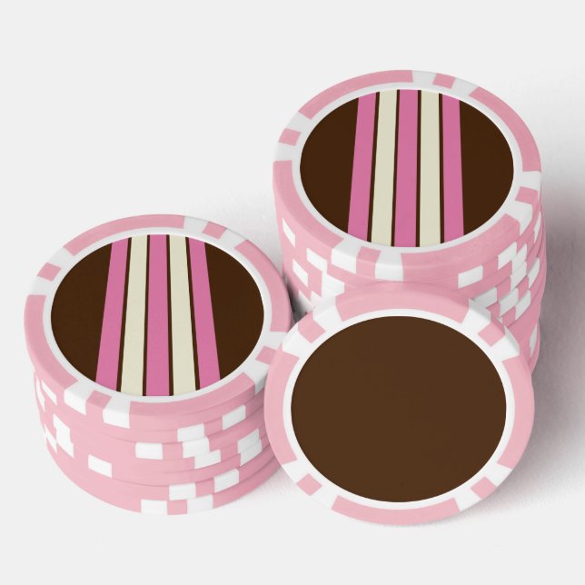 Neapolitan Poker Chips (Brown, Pink & Cream) (Stack)