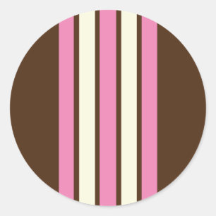 Neapolitan Round Stickers (Brown, Pink & Cream)