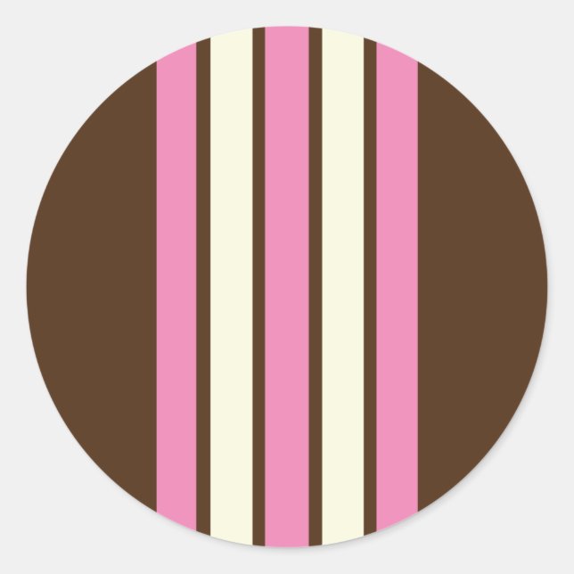 Neapolitan Round Stickers (Brown, Pink & Cream) (Front)