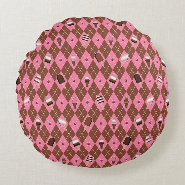 Neapolitan Stickers Argyle-16in ROUND PILLOW (Front)