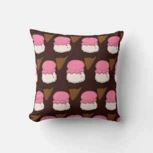 Neapolitan-Stitched Ice Cream Cones 01-Sq Pillow