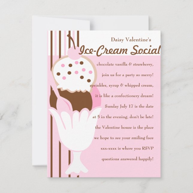 Neapolitan  Sundae Invitation (Front)