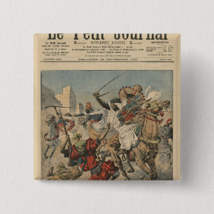 Near Casablanca the goumiers charging 2 Inch Square Button