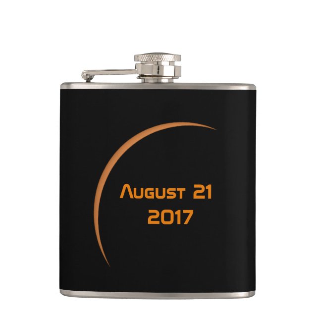Near Maximum August 21, 2017 Partial Solar Eclipse Hip Flask (Front)