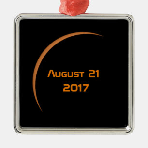 Near Maximum August 21, 2017 Partial Solar Eclipse Metal Ornament