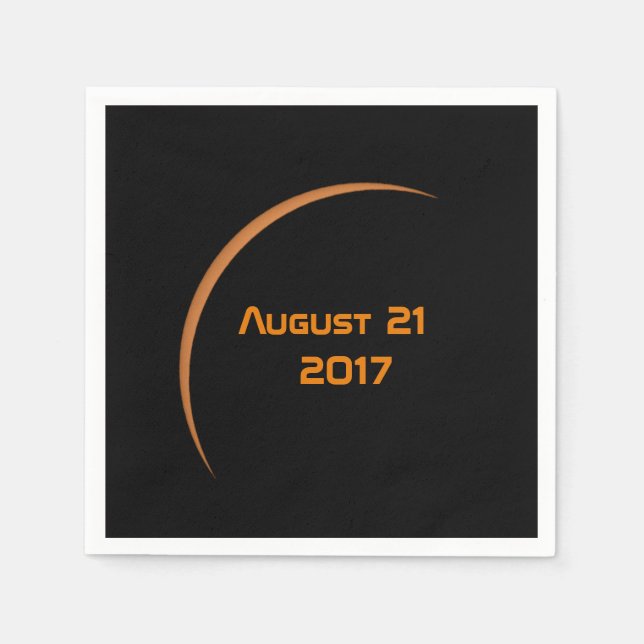 Near Maximum August 21, 2017 Partial Solar Eclipse Napkin (Front)