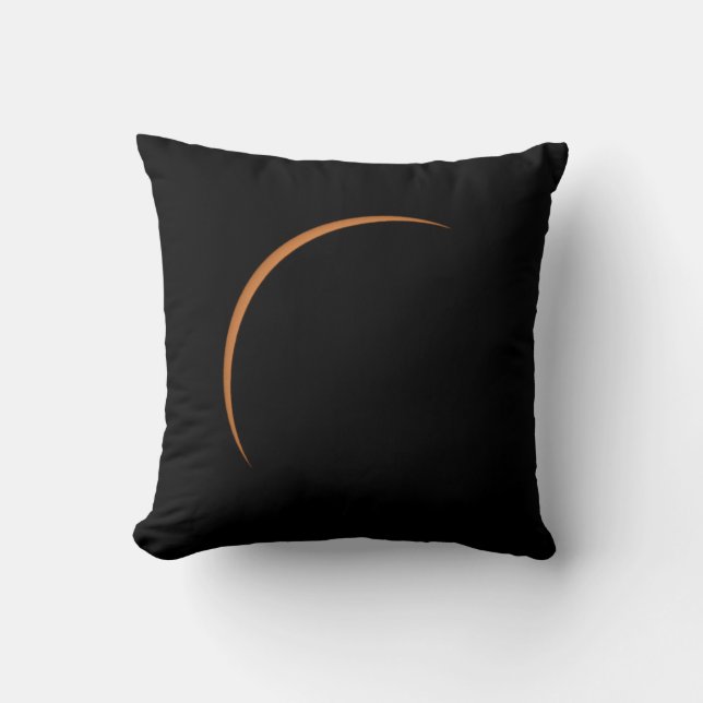 Near Maximum Partial Solar Eclipse Throw Pillow (Front)