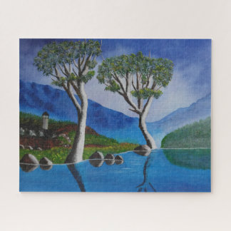 Near the DMZ Korea River Lookout Tower Jigsaw Puzzle