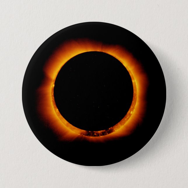 Near Total Solar Eclipse 3 Inch Round Button (Front)