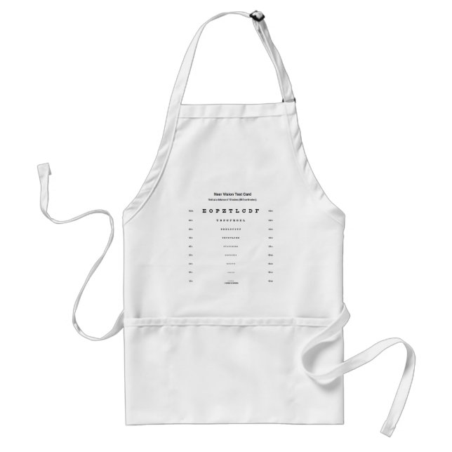 Near Vision Test Card (Visual Acuity Exam) Standard Apron (Front)