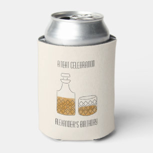 Neat Celebration Whiskey Birthday Party Favour Can Cooler