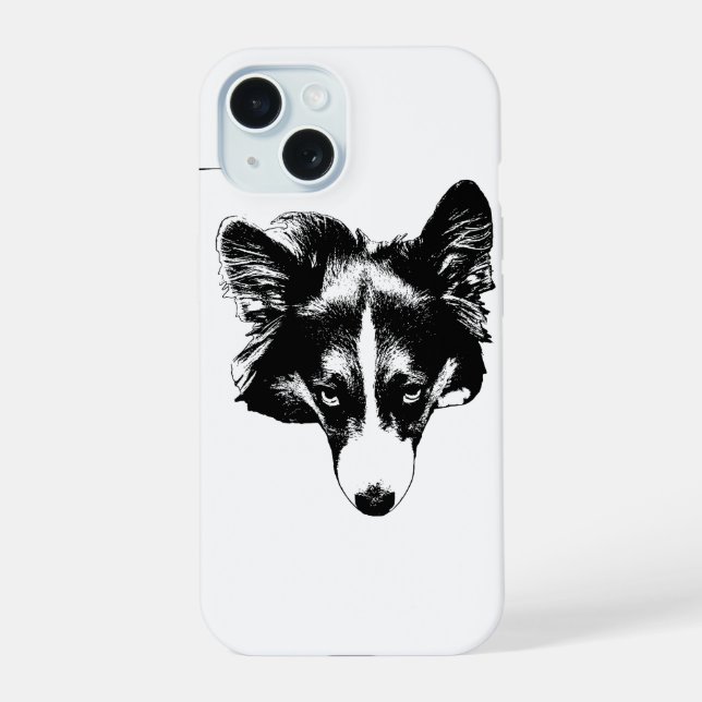 neat trace face iPhone 15 case (Back)