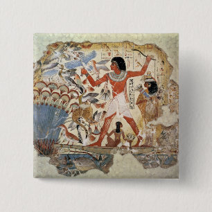 Nebamun hunting in the marshes with his wife 2 inch square button